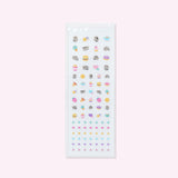 Sticker sheets in the Pusheen Nail Stickers kit. The set includes several variations of a grey Pusheen the Cat as well as paws, hearts, stars, sweets, and savory snacks. 