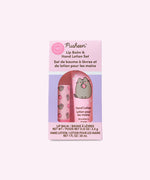 Front view of the pink and purple packaging of the Pusheen Strawberry Lip Balm & Hand Lotion Set. 